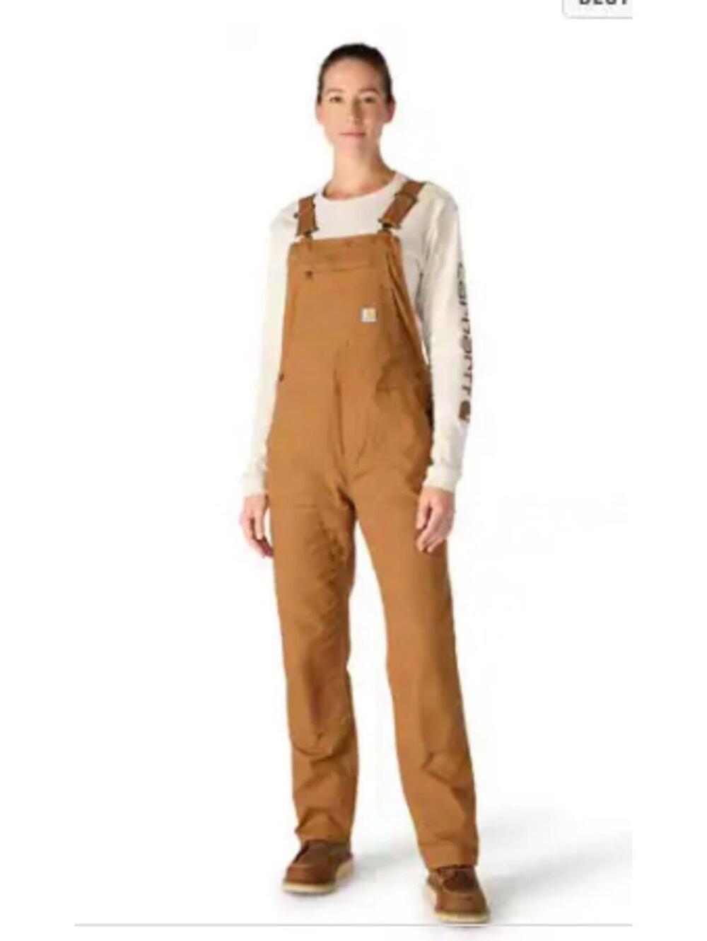 Carhartt Bib Overall Women’s XL Relaxed Fit Brown Ashland 102438